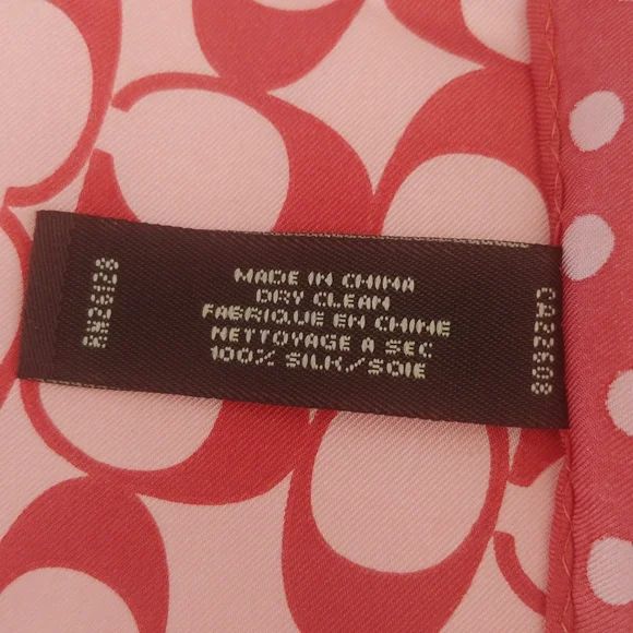 Coach Rust and Pink Patterned Scarf - Picture 4 of 9